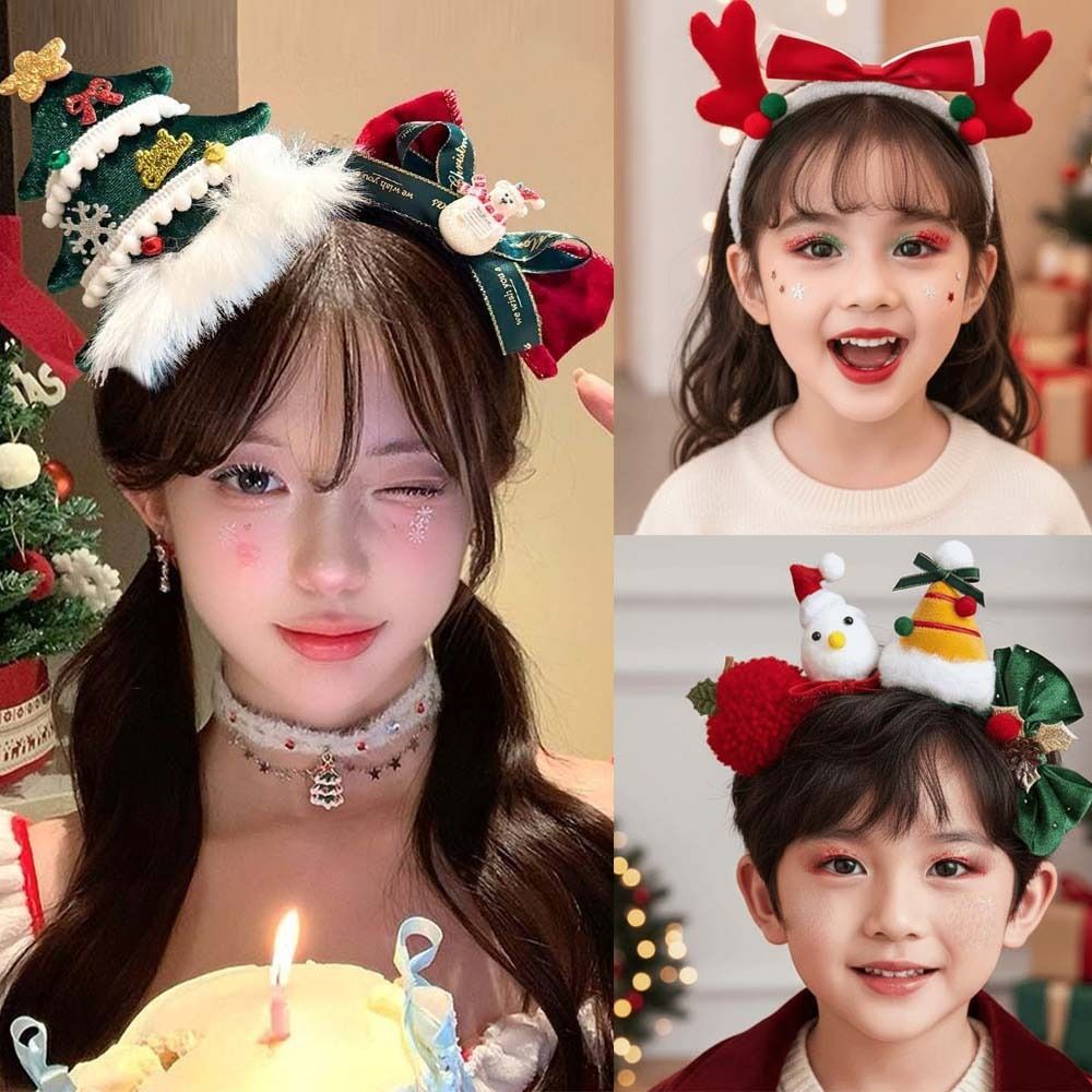 반짝이는 스팽글 크리스마스 헤어밴드 밝은 빨간색 탄성  - Santa Hat Plush 리뷰 및 가격