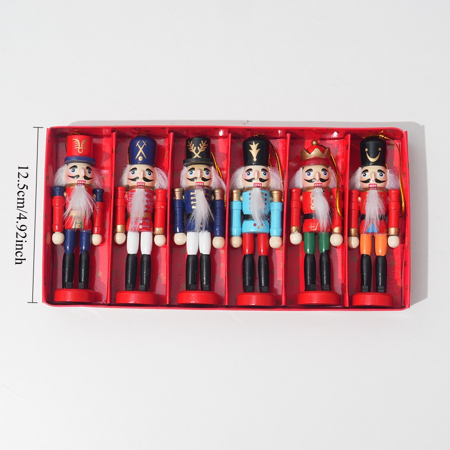6pcs 크리스마스 호두까기 인형 나무 군인 펜던트 나 - Nutcracker Figurine 리뷰 및 가격