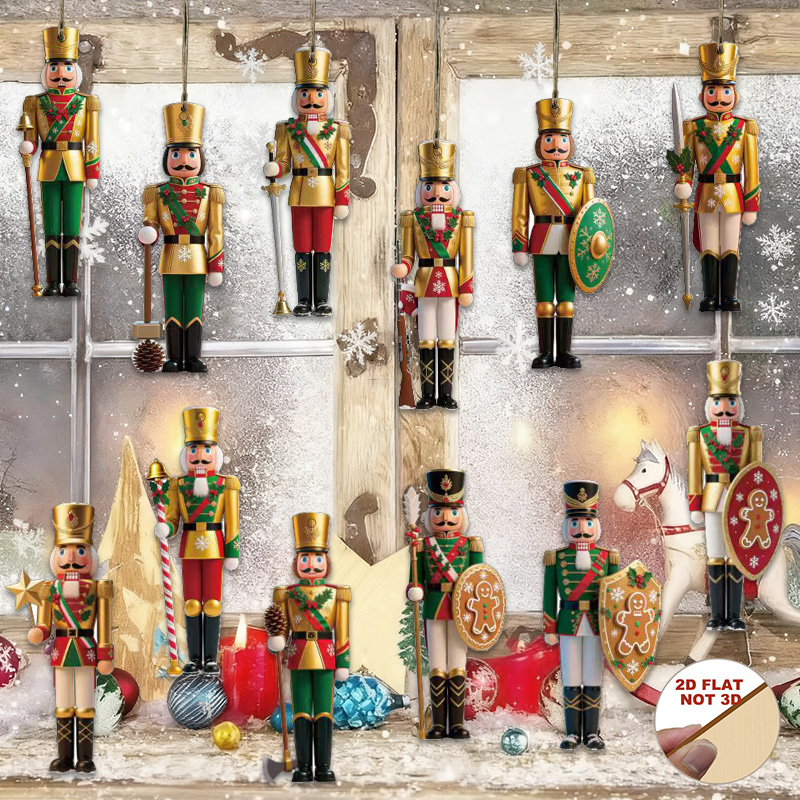 2D 평면형 12개 나무 호두까기 인형 크리스마스 장식 - Nutcracker Figurine 리뷰 및 가격