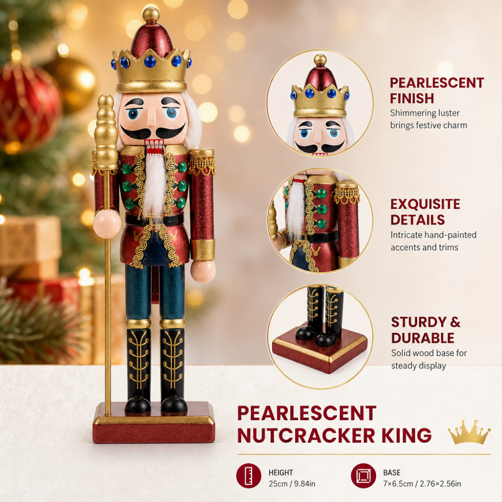 25CM 새로운 호두까기 인형 병사 진주 광택 나무 피 - Nutcracker Figurine 리뷰 및 가격